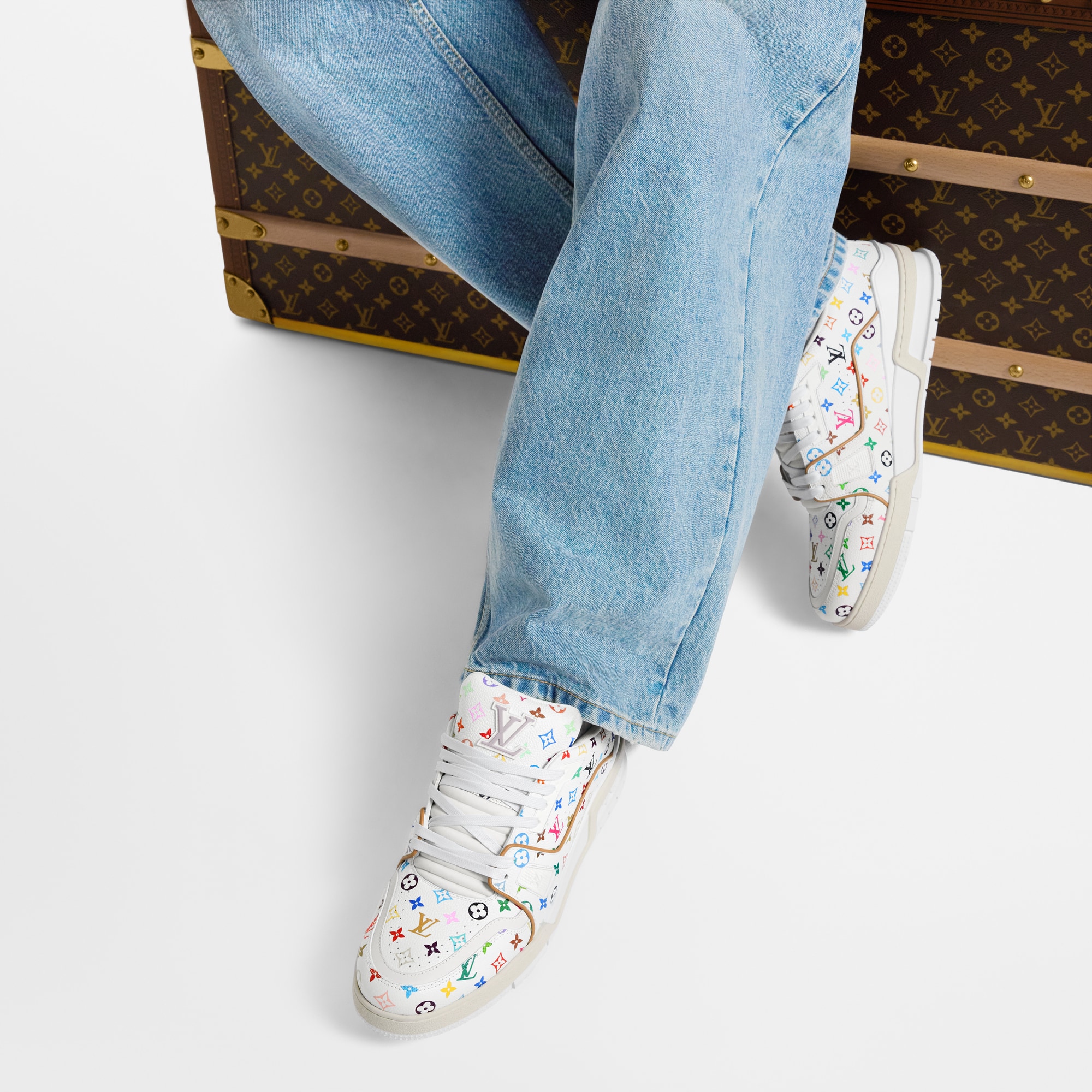 靴 Louis Vuitton Monogram Stripe Sneakers Louis Vuitton Monogram Frontrow Sneakers 36 | Jadore Couture